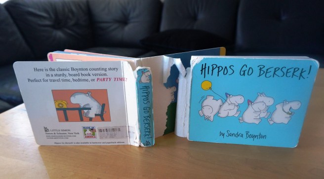 A Well-Loved Copy of Hippos Go Berserk